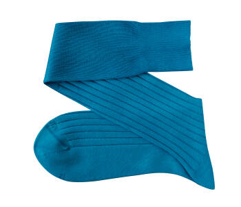 VICCEL / CELCHUK Knee Socks Solid Turquoise Cotton