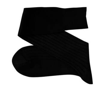 VICCEL / CELCHUK Knee Socks Solid Black Cotton