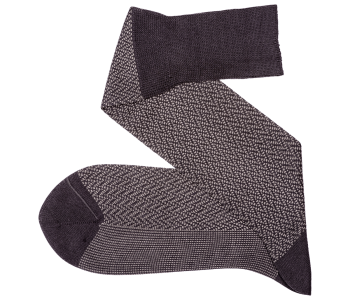 VICCEL / CELCHUK Knee Socks Herringbone Charcaol / Gray