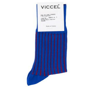VICCEL / CELCHUK Socks Shadow Stripe Royal Blue / Red
