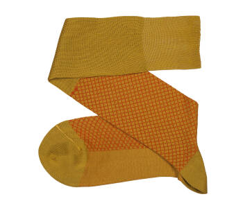 VICCEL / CELCHUK Knee Socks Fish Net Mustard Orange
