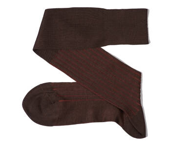 VICCEL / CELCHUK Knee Socks Brown Taba Shadow Stripe