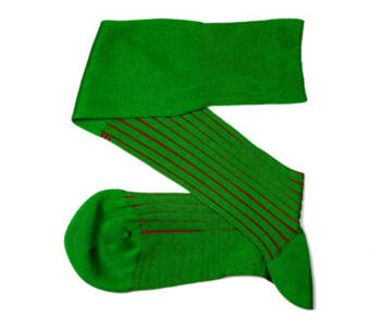 VICCEL / CELCHUK Knee Socks Shadow Stripe Pistacio Green Red 