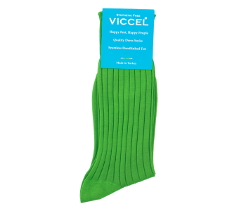 VICCEL / CELCHUK Socks Solid Pistacio Green Cotton