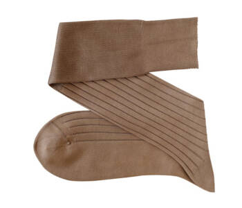 VICCEL / CELCHUK Knee Socks Solid Tan Cotton