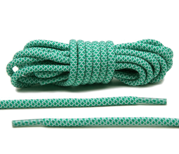 LACE LAB Rope Laces 5mm Green / White - Zielono białe okrągłe sznurowadła do butów