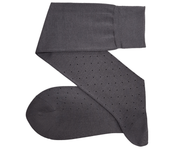 VICCEL Knee Socks Pin Dots Gray / Black