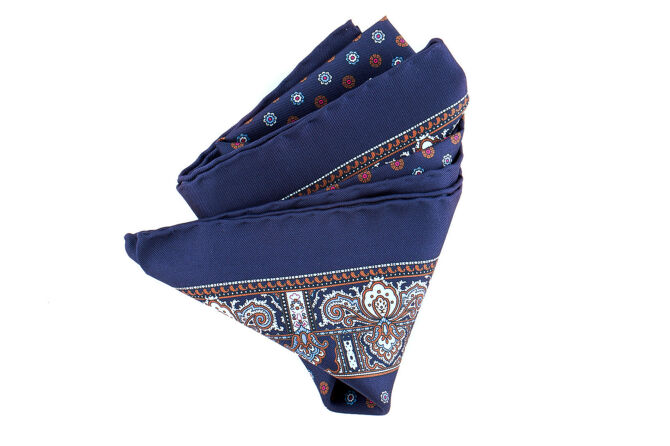 Pocket Square Twill PAT20715 Kings Navy