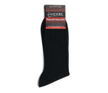 VICCEL Socks Solid Black Cotton