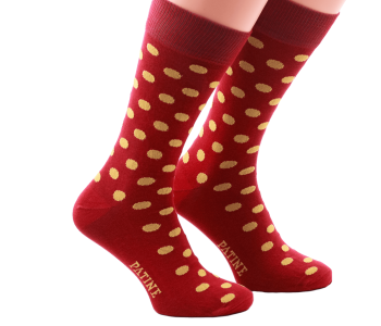 PATINE Socks PAKOC01 Dark Red / Yellow - Skarpety klasyczne
