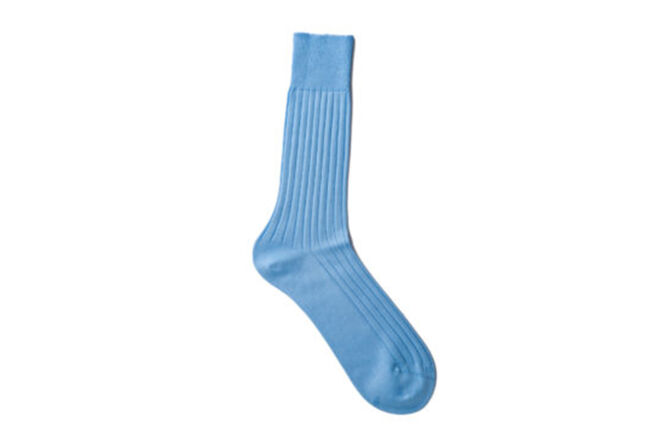 VICCEL / CELCHUK Socks Solid Sky Blue Cotton