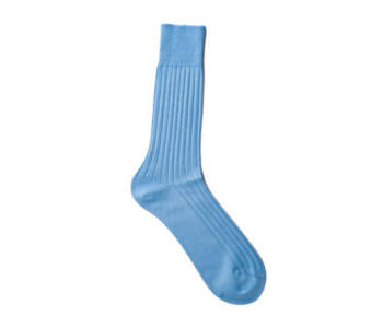 VICCEL / CELCHUK Socks Solid Sky Blue Cotton