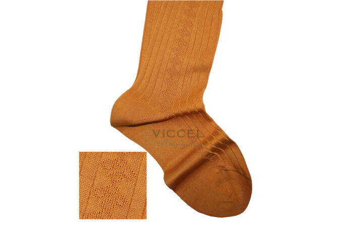 VICCEL / CELCHUK Knee Socks Diamond Textured Golden 