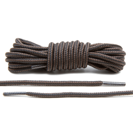 LACE LAB Black / Brown Boot Laces 4mm - Okrągłe sznurowadła do traperów