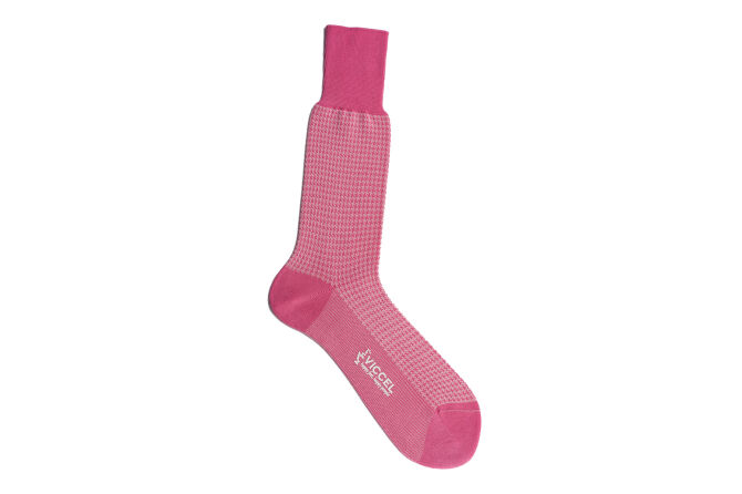 VICCEL / CELCHUK Socks Houndstooth Pink / Light Pink