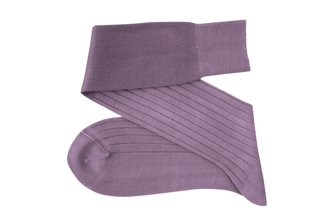 VICCEL / CELCHUK Knee Socks Solid Lilac Cotton