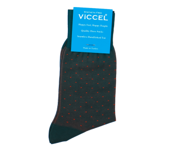 VICCEL / CELCHUK Socks Pindot Green / Orange