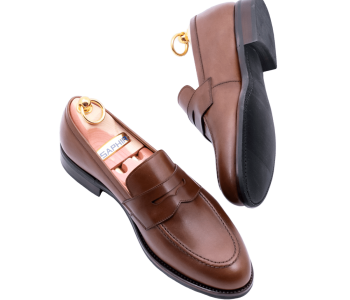 PATINE Penny Loafers 77040C F Brown - brązowe loafersy męskie