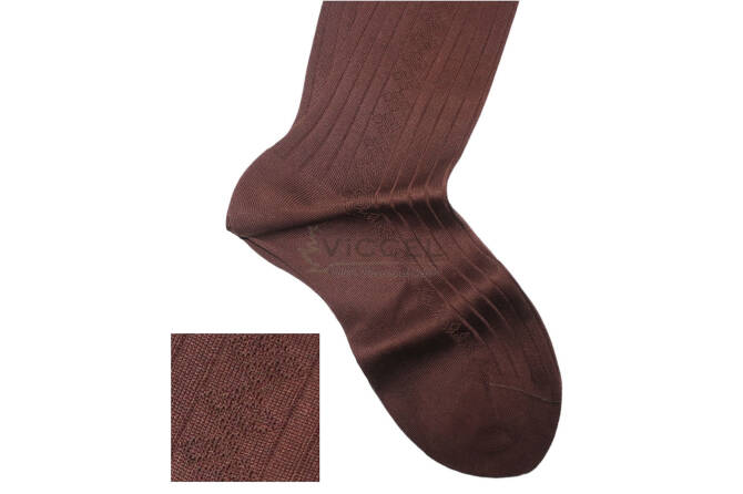 VICCEL / CELCHUK Knee Socks Diamond Textured Brown 