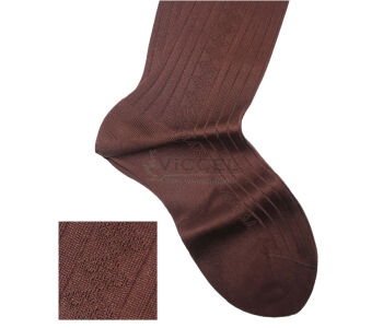 VICCEL / CELCHUK Knee Socks Diamond Textured Brown 