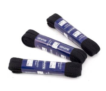 SAPHIR BDC Laces Medium Flat 7mm Black - czarne płaskie sznurowadła