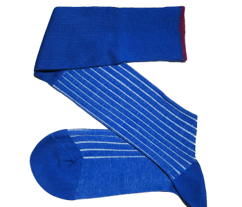 VICCEL / CELCHUK Knee Socks Shadow Stripe Royal Blue / White