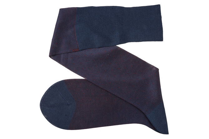 VICCEL / CELCHUK Knee Socks Pin Dots Navy Blue / Burgundy 