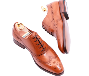 TLB MALLORCA Balmoral Brogue MORGAN 531 F Light Brown - jasnobrązowe brogsy męskie