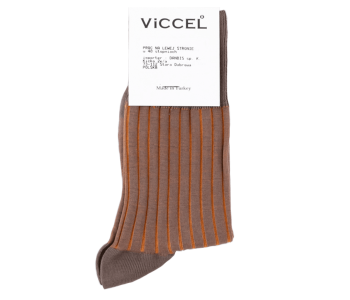 VICCEL / CELCHUK Socks Shadow Stripe Marmato / Mustard