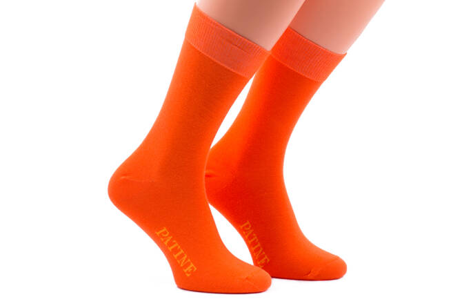 PATINE Socks PA0001-6012 - Eleganckie pomarańczowe skarpety