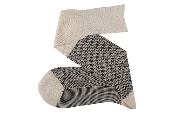 VICCEL / CELCHUK Knee Socks Herringbone Raw / Black