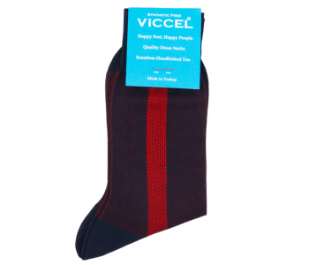 VICCEL / CELCHUK Socks Geometric Navy Blue / Red