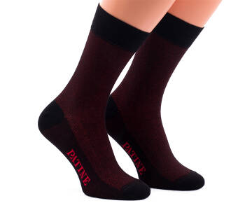 PATINE Socks PAME01-0001 - Czarne skarpety z czerwonymi prześwitami