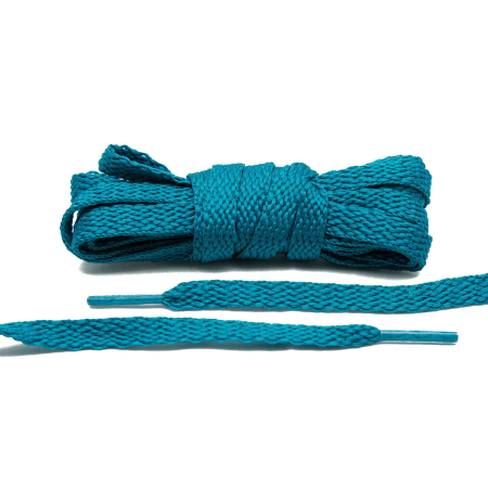 LACE LAB Flat Shoe Laces 8mm Teal - Cyrankowe płaskie sznurowadła do butów