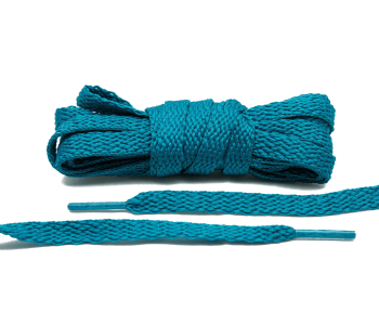 LACE LAB Flat Shoe Laces 8mm Teal - Cyrankowe płaskie sznurowadła do butów