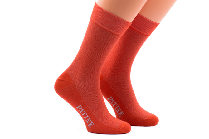 PATINE Socks PAME01-0002 - Pomarańczowe skarpety z jaśniejszymi prześwitami (SALE)
