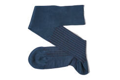 VICCEL / CELCHUK Knee Socks Shadow Stripe Light Navy Blue Burgundy