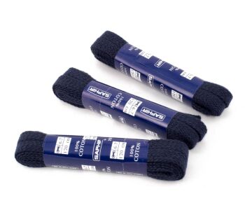 SAPHIR BDC Laces Medium Flat 7mm Navy Blue - granatowe płaskie sznurowadła