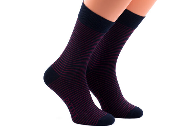 PATINE Socks PAPA01-0407 - Granatowe skarpety w paski (SALE)