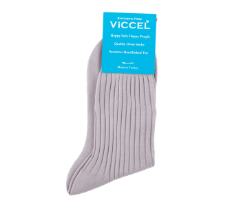 VICCEL Socks Solid Light Gray Cotton