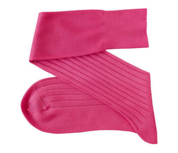 VICCEL / CELCHUK Knee Socks Solid Pink Cotton