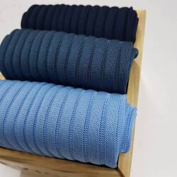 bawełniane ręcznie wykonane skarpety męskie viccel socks solid light navy blue cottn