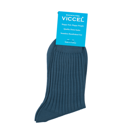 niebieskie eleganckie bawełniane skarpety męskie viccel socks solid navy blue cotton
