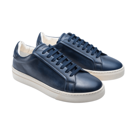TLB MALLORCA SNEAKERS S2 Beta Plus Deco Soft Navy Off White - granatowe skórzane Sneakersy