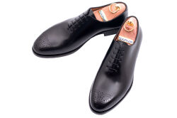 Buty koloru czarnego typu oxford z podeszwą skórzaną. Obuwie szyte metodą goodyear welted. Patnie Starcalf Black