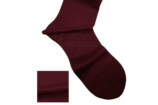 VICCEL / CELCHUK Socks Fish Skin Textured Claret Red