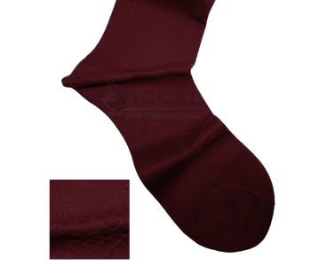 VICCEL / CELCHUK Socks Fish Skin Textured Claret Red