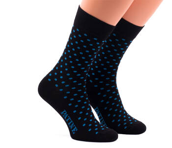 PATINE Socks PAKO02-0706 - Czarne skarpety w niebieskie grochy
