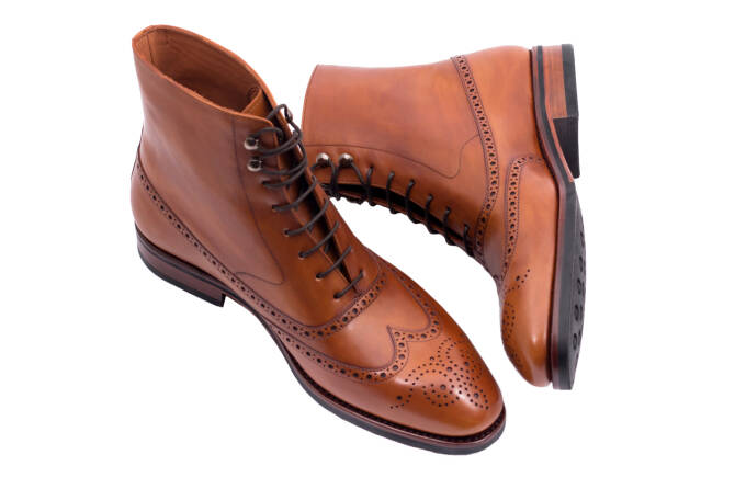 TLB MALLORCA Balmoral Boots ORSON 577SH F Light Brown - jasno brązowe trzewiki męskie