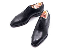 Czarne eleganckie stylowe czarne buty klasyczne Yanko boxcalf negro 14742 typu oxford. 